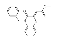 methyl (Z)-2-(4-benzyl-3,4-dihydro-3-oxo-2H-1,4-benzothiazin-2-ylidene)acetate结构式