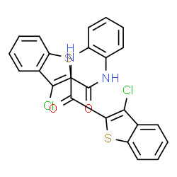 N,N'-1,2-Phenylenebis(3-chloro-1-benzothiophene-2-carboxamide)结构式