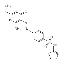 Benzenesulfonamide,4-[2-[4-amino-1,6-dihydro-2-(methylthio)-6-oxo-5-pyrimidinyl]diazenyl]-N-2-thiazolyl-结构式