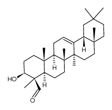 (3S,4R,4aR,6aR,6bS,8aR,12aR,14aR,14bR)-3-hydroxy-4,6a,6b,8a,11,11,14b-heptamethyl-1,2,3,4,4a,5,6,6a,6b,7,8,8a,9,10,11,12,12a,14,14a,14b-icosahydropicene-4-carbaldehyde结构式