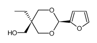 cis-5-ethyl-2-(2-furyl)-5-hydroxymethyl-1,3-dioxane结构式