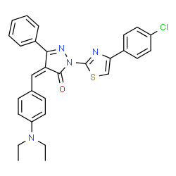 2-[4-(4-chlorophenyl)-1,3-thiazol-2-yl]-4-[4-(diethylamino)benzylidene]-5-phenyl-2,4-dihydro-3H-pyrazol-3-one picture