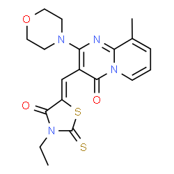 (Z)-3-ethyl-5-((9-methyl-2-morpholino-4-oxo-4H-pyrido[1,2-a]pyrimidin-3-yl)methylene)-2-thioxothiazolidin-4-one picture