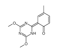 6-(4,6-dimethoxy-1H-1,3,5-triazin-2-ylidene)-4-methylcyclohexa-2,4-dien-1-one结构式