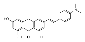 (E)-9,10-dihydro-6-(2-(4-dimethylaminophenyl)ethenyl)-1,3,8-trihydroxyanthracen-9-one Structure