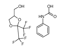 [2,2-bis(trifluoromethyl)-1,3-dioxolan-4-yl]methanol,phenylcarbamic acid Structure