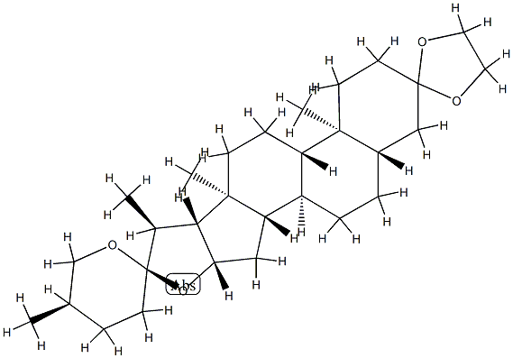 (25R)-5α-Spirostan-3-one 1,2-ethanediyl acetal structure