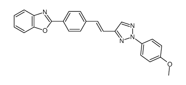 2-(4-{2-[2-(4-methoxy-phenyl)-2H-[1,2,3]triazol-4-yl]-vinyl}-phenyl)-benzooxazole Structure