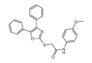 2-[(4,5-diphenyl-1,3-oxazol-2-yl)sulfanyl]-N-(4-methoxyphenyl)acetamide结构式