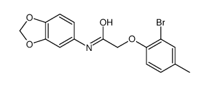 N-(1,3-benzodioxol-5-yl)-2-(2-bromo-4-methylphenoxy)acetamide Structure