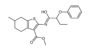 methyl 6-methyl-2-(2-phenoxybutanoylamino)-4,5,6,7-tetrahydro-1-benzothiophene-3-carboxylate结构式