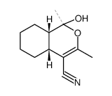 (4aR,8aS)-1-Hydroxy-1,3-dimethyl-4a,5,6,7,8,8a-hexahydro-1H-isochromene-4-carbonitrile结构式