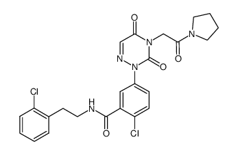 2-Chloro-N-[2-(2-chloro-phenyl)-ethyl]-5-[3,5-dioxo-4-(2-oxo-2-pyrrolidin-1-yl-ethyl)-4,5-dihydro-3H-[1,2,4]triazin-2-yl]-benzamide Structure