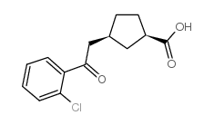 cis-3-[2-(2-chlorophenyl)-2-oxoethyl]cyclopentane-1-carboxylic acid structure