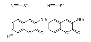 Platinum, bis(3-amino-2H-1-benzopyran-2-one-N)bis(thiocyanato-S)-, (SP-4-2)-结构式