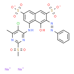 5-[[5-chloro-6-methyl-2-(methylsulphonyl)-4-pyrimidinyl]amino]-4-hydroxy-3-(phenylazo)naphthalene-2,7-disulphonic acid, sodium salt picture