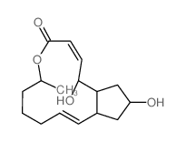 4H-Cyclopent[f]oxacyclotridecin-4-one,1,6,7,8,9,11a,12,13,14,14a-decahydro-1,13-dihydroxy-6-methyl-,(1R,2E,6S,10E,11aS,13R,14aR)-结构式