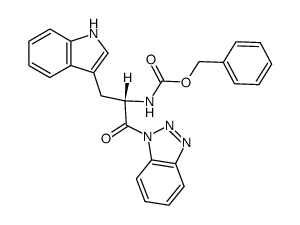 (S)-Benzyl (1-(1H-benzo[d][1,2,3]triazol-1-yl)-3-(1H-indol-3-yl)-1-oxopropan-2-yl)carbamate Structure