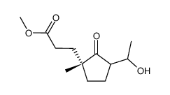 methyl 3-((1R)-3-(1-hydroxyethyl)-1-methyl-2-oxocyclopentyl)propanoate结构式