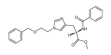 N(α)-benzoyl-N(τ)-(2-benzyloxyethyl)histidine methyl ester结构式