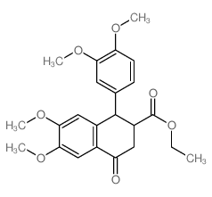 2-Naphthalenecarboxylicacid, 1-(3,4-dimethoxyphenyl)-1,2,3,4-tetrahydro-6,7-dimethoxy-4-oxo-, ethylester Structure