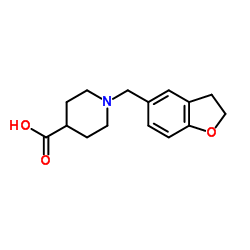 1-((2,3-Dihydrobenzofuran-5-yl)methyl)piperidine-4-carboxylic acid结构式