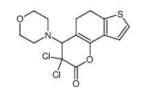 3,3-Dichloro-4-morpholin-4-yl-3,4,5,6-tetrahydro-thieno[2,3-h]chromen-2-one结构式