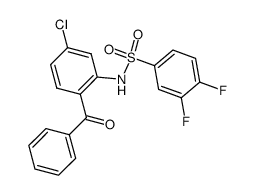 N-(2-benzoyl-5-chloro-phenyl)-3,4-difluoro-benzenesulfonamide结构式