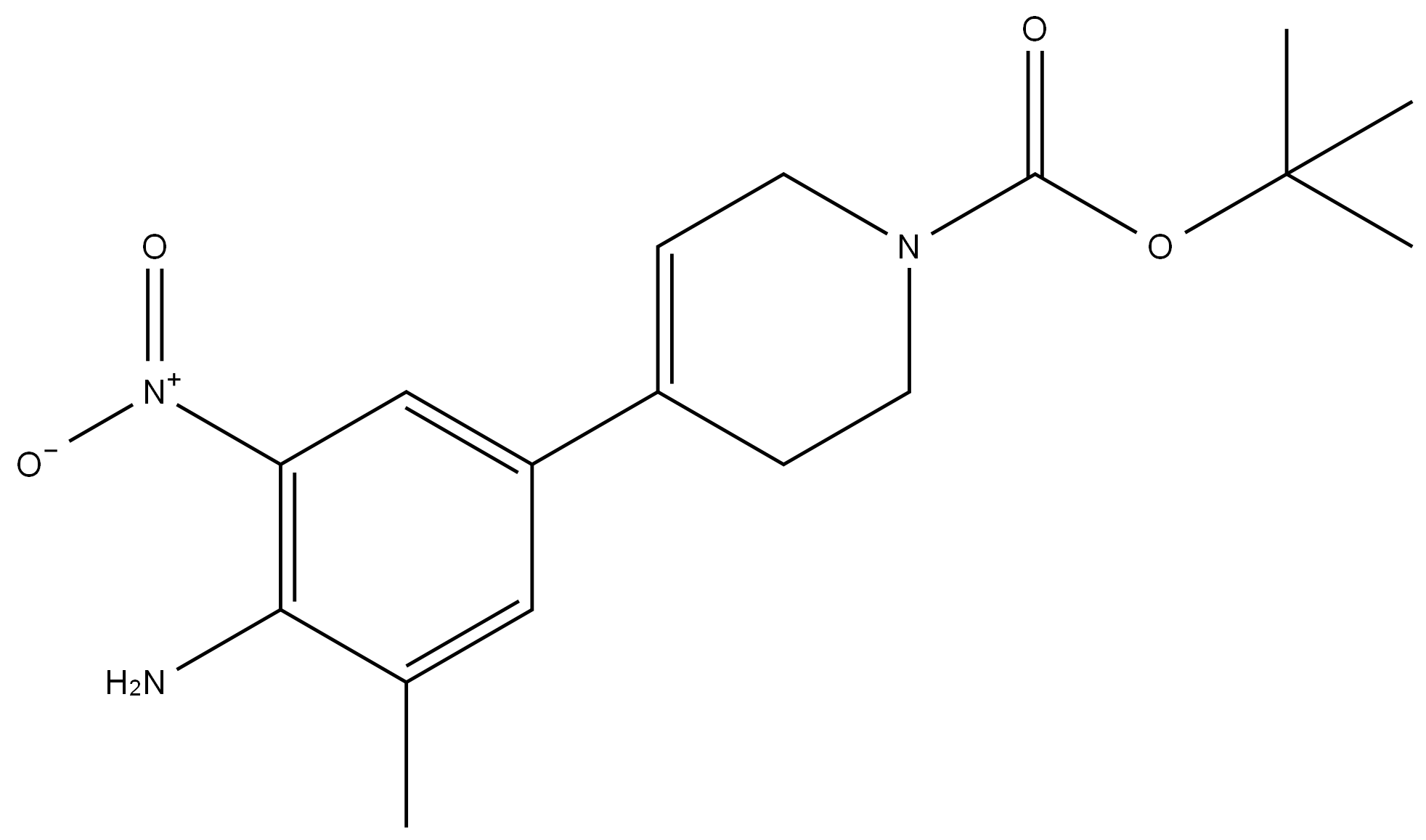 tert-butyl 4-(4-aMino-3-Methyl-5-nitrophenyl)-5,6-dihydropyridine-1(2H)-carboxylate结构式