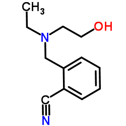 2-{[Ethyl(2-hydroxyethyl)amino]methyl}benzonitrile structure