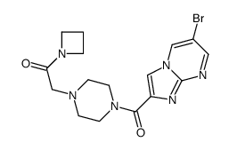 1-(azetidin-1-yl)-2-[4-(6-bromoimidazo[1,2-a]pyrimidine-2-carbonyl)piperazin-1-yl]ethanone Structure