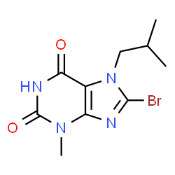 8-bromo-7-isobutyl-3-methyl-3,7-dihydro-1H-purine-2,6-dione结构式