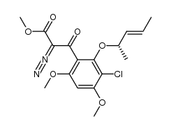 (S,E)-methyl 3-(3-chloro-4,6-dimethoxy-2-(pent-3-en-2-yloxy)phenyl)-2-diazo-3-oxopropanoate Structure