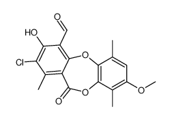 2-Chloro-3-hydroxy-8-methoxy-1,6,9-trimethyl-11-oxo-11H-dibenzo[b ,e][1,4]dioxepine-4-carbaldehyde structure