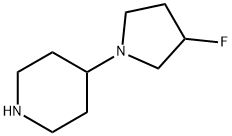 4-(3-Fluoro-pyrrolidin-1-yl)-piperidine结构式