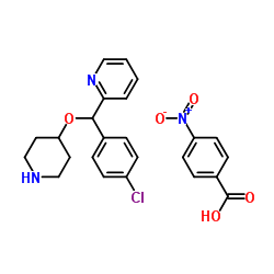 4-[(4-氯苯基)-2-吡啶基甲氧基]哌啶对硝基苯甲酸盐( 苯磺酸贝他司汀中间体)结构式