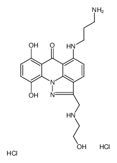 6H-Pyrazolo(4,5,1-de)acridin-6-one,5-((3-aminopropyl)amino)-7,10-dihydroxy-2-(((2-hydroxyethyl)amino)methyl)-,dihydrochloride结构式