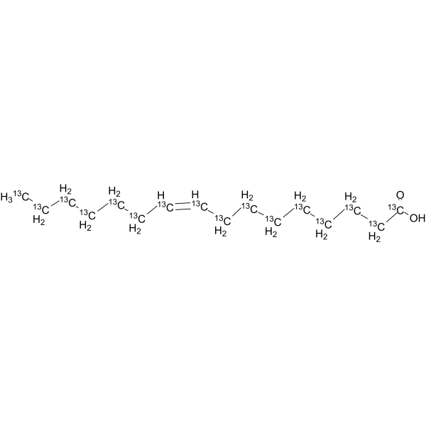 Palmitoleic acid-13C16 structure