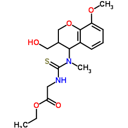 ETHYL 2-(([[3-(HYDROXYMETHYL)-8-METHOXY-3,4-DIHYDRO-2H-CHROMEN-4-YL](METHYL)AMINO]CARBOTHIOYL) AMINO)ACETATE结构式