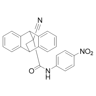 11-氰基-N-(4-硝基苯基)-9,10-二氢-9,10-乙桥蒽-11-甲酰胺结构式