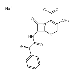 sodium,(6R,7R)-7-[[(2R)-2-amino-2-phenylacetyl]amino]-3-methyl-8-oxo-5-thia-1-azabicyclo[4.2.0]oct-2-ene-2-carboxylate structure