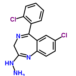 7-Chloro-5-(2-chlorophenyl)-2-hydrazinyl-3H-1,4-benzodiazepine Structure