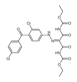 diethyl (2-(2-(3-chloro-4-(4-chlorobenzoyl)phenyl)hydrazono)malonyl)dicarbamate Structure