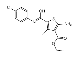 ethyl 2-amino-5-[(4-chlorophenyl)carbamoyl]-4-methylthiophene-3-carboxylate结构式