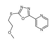 Pyrazine, [5-[(2-methoxyethyl)thio]-1,3,4-oxadiazol-2-yl]- (9CI)结构式