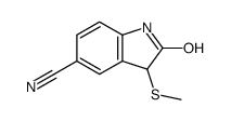 3-methylsulfanyl-2-oxo-1,3-dihydroindole-5-carbonitrile结构式