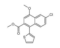 6-chloro-4-methoxy-1-thiophen-2-yl-naphthalene-2-carboxylic acid methyl ester结构式