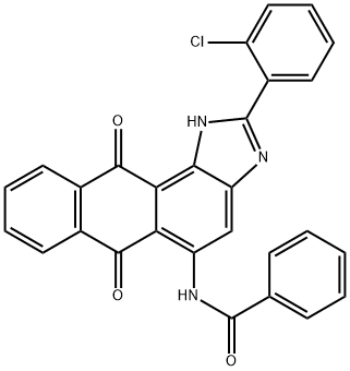 N-[2-(2-Chlorophenyl)-6,11-dihydro-6,11-dioxo-1H-anthra[1,2-d]imidazol-5-yl]benzamide structure