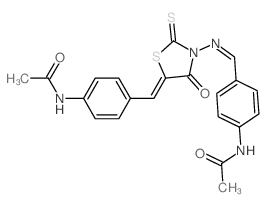 Acetamide,N-[4-[[3-[[[4-(acetylamino)phenyl]methylene]amino]-4-oxo-2-thioxo-5-thiazolidinylidene]methyl]phenyl]- picture