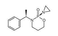 (R)-2-aziridin-1-yl-3-((R)-1-phenyl-ethyl)-[1,3,2]oxazaphosphinane 2-oxide Structure